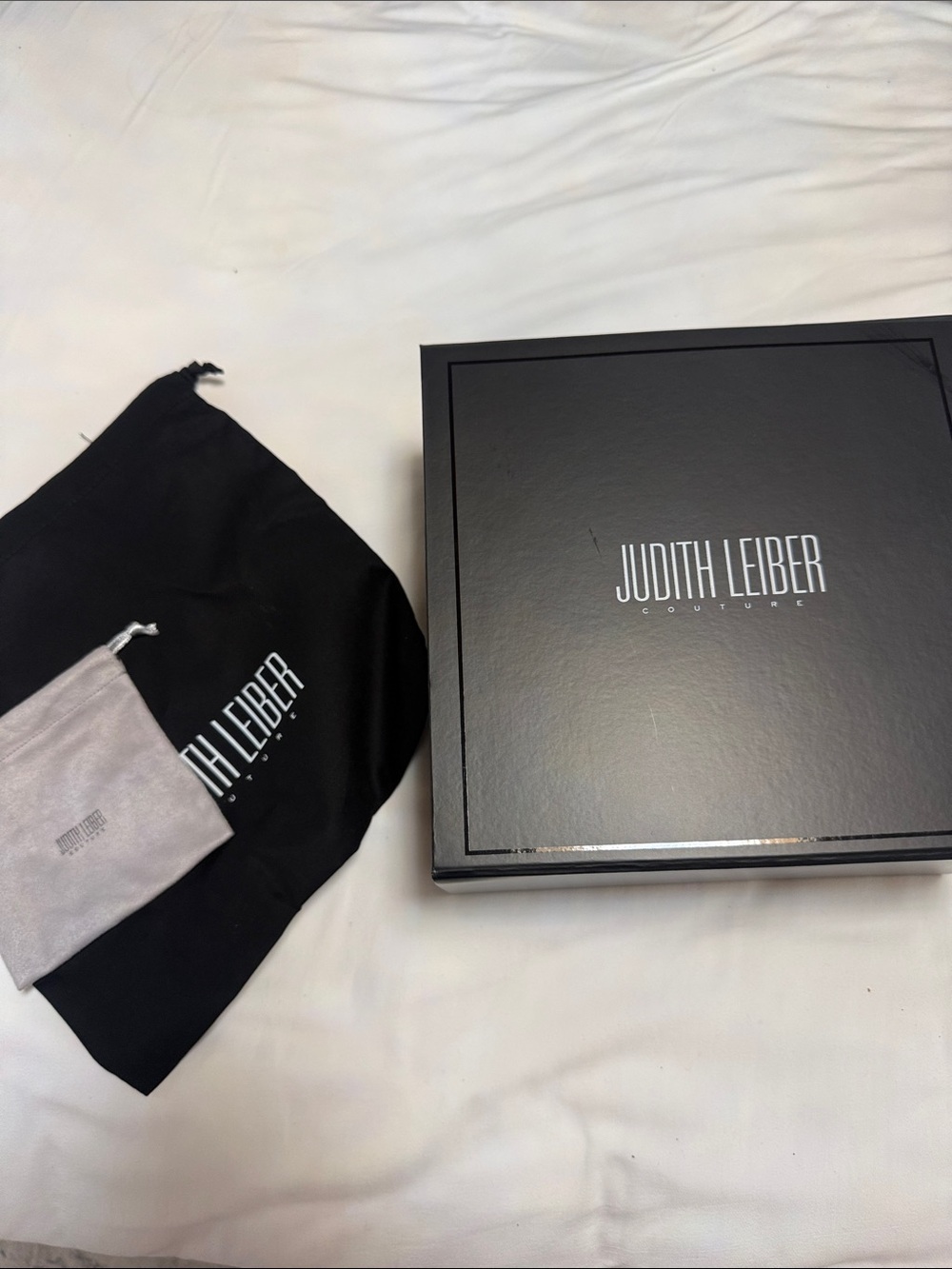 Judith Leiber Black and Silver Branded Box Set